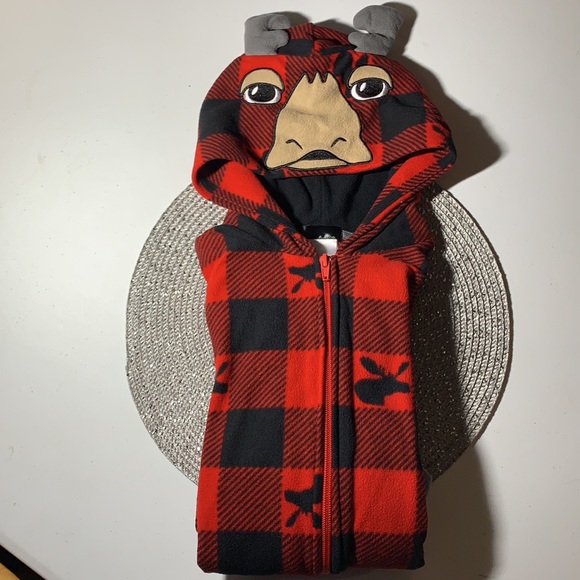 Kids Moose Onesie Pajamas - Picture 2 of 3